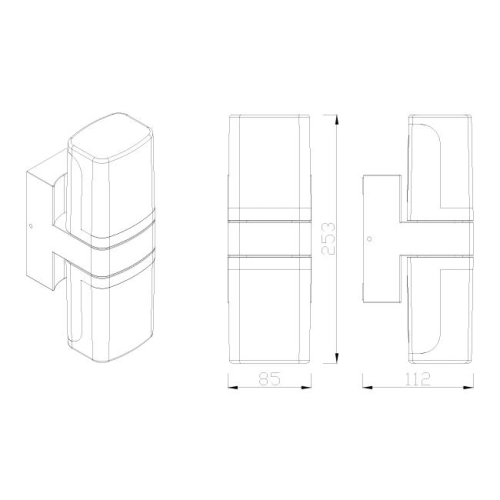 KINKIET VERONI LED 13W PW IP54 CZARNY 0804
