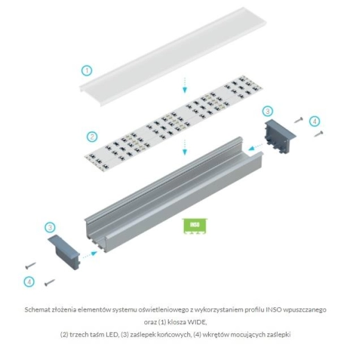 PROFIL ALU. LED INSO ANODOWANY 1M