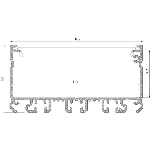 PROFIL ALU. LED LARGO ANODOWANY 1M