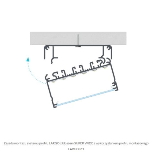 PROFIL ALU. LED LARGO M1 ANODOWANY 2M