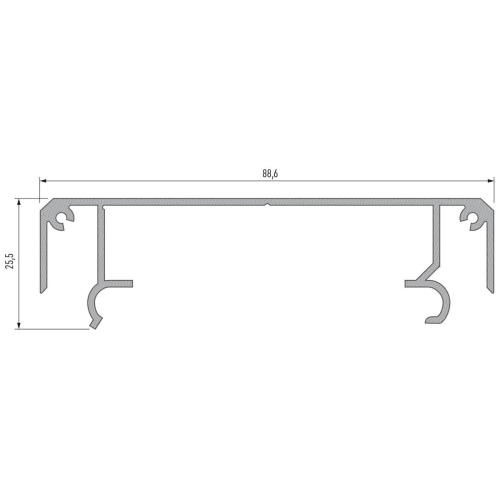 PROFIL ALU. LED LARGO M1 ANODOWANY 3M