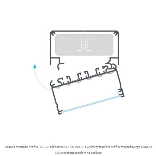 PROFIL ALU. LED LARGO M2 ANODOWANY 2M