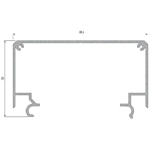 PROFIL ALU. LED LARGO M2 ANODOWANY 2M