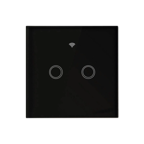 WŁĄCZNIK SZKLANY DOTYK PODWÓJNY CZARNY WI-FI 5048