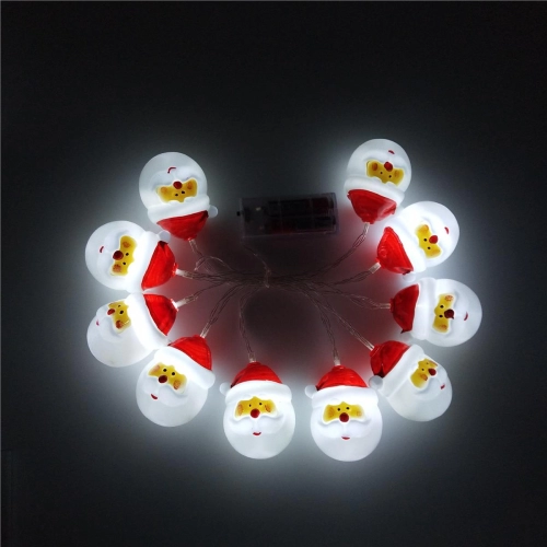 Łańcuch świąt. Mikołaje 10 LED 1,6m 6500K 0829