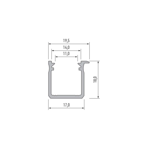 PROFIL ALU. LED TYP-J ANODOWANY 2M