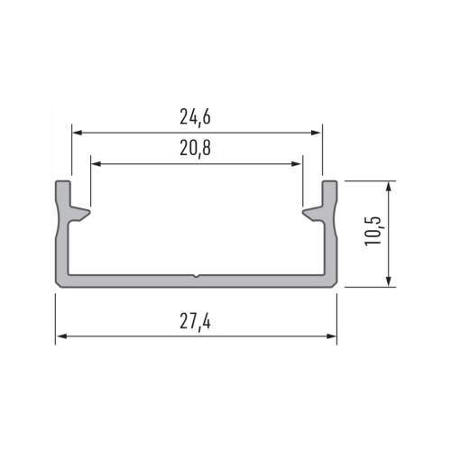 PROFIL ALU. LED DUAL CZARNY 3M