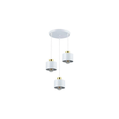 LAMPA ELZA WISZĄCA 3xE27 OKRĄGŁA BIAŁY/ZŁOTY 2490