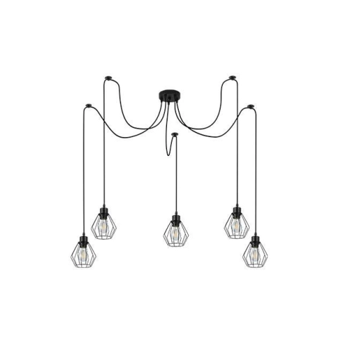 LAMPA OTTO WISZĄCA 5xE27 SPIDER CZARNY 3963