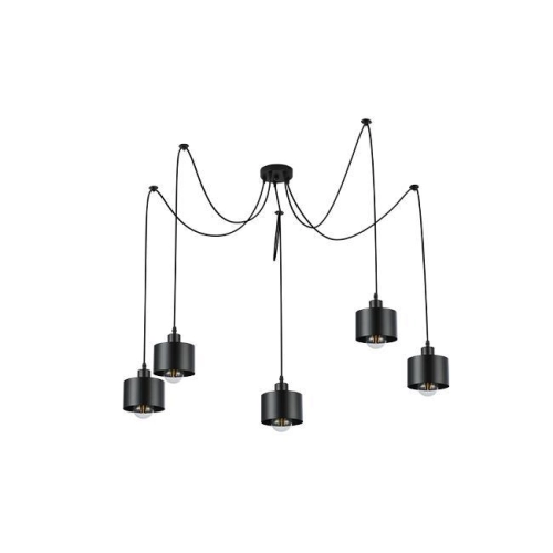 LAMPA ELZA WISZĄCA 5xE27 SPIDER CZARNY 3125
