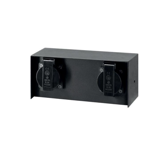 GNIAZDO ELEWACYJNE 2X230V SCHUKO IP44 CZARNE