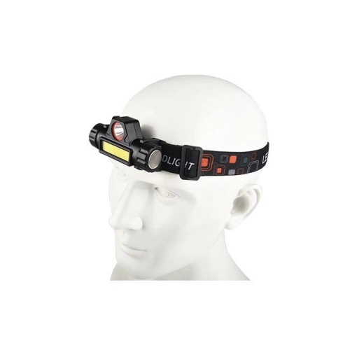 LATARKA CZOŁOWA 1W COB +1W LED AKU