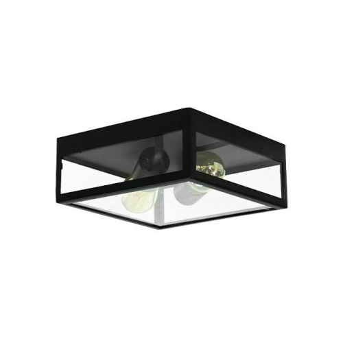 PLAFON LIDIO 2xE27 IP44 KWADRAT CZARNY 0544