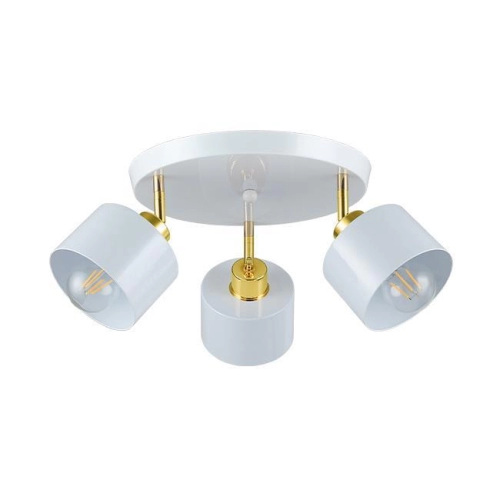 LAMPA ELZA SUFITOWA 3xE27 OKRĄGŁA BIAŁY/ZŁOTY4213