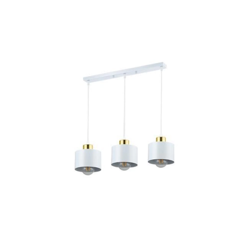 LAMPA ELZA WISZĄCA 3xE27 LISTWA BIALY/ZŁOTY 2496