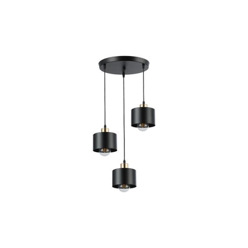 LAMPA ELZA WISZĄCA 3xE27 OKRĄGŁA CZARNY/MIEDŹ2489