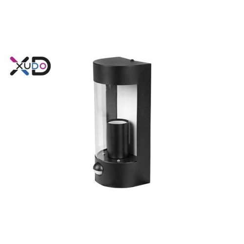 KINKIET OWAL 1XE27 PIR  IP44 CZARNY QA101B
