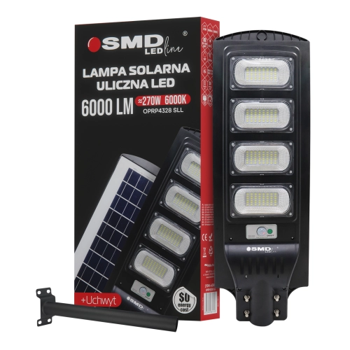 $ LAMPA LED ULICZNA SOLAR 270 6000K + UCHWYT