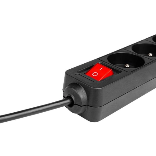 PRZEDŁUŻACZ 5M 3GN z wyłącznik. 16A CZARNY 6597