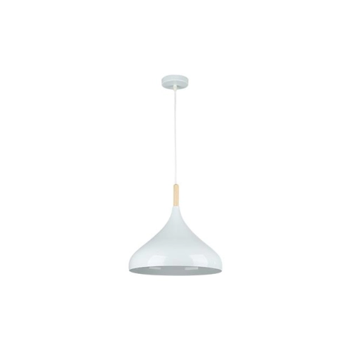LAMPA WISZĄCA 1XE27 MIKO BIAŁY DREWNO 0022