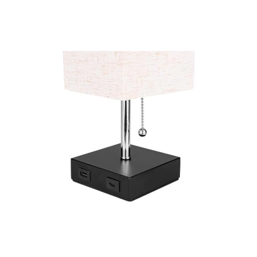 ^LAMPKA BORO 1XE27 1XUSB-A 1XUSB-C TKANINA 0103