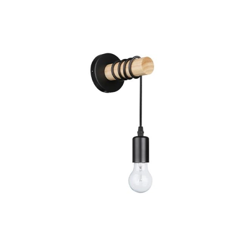 KINKIET EOS E27 ZWIS CZARNY + DREWNO 9192