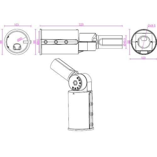 ADAPTER DO SŁUPA REGULOWANY 80mm-50mm 9241