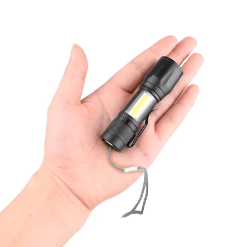 $ LATARKA LED ZOOM AKU 5W XPE+ COB+ EKSPOZYTOR 12X