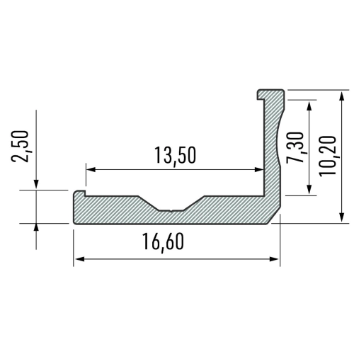 PROFIL ALU. LED TYP-F CZARNY 1M