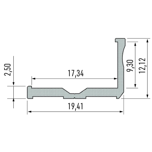 PROFIL ALU. LED TYP-E CZARNY 2M