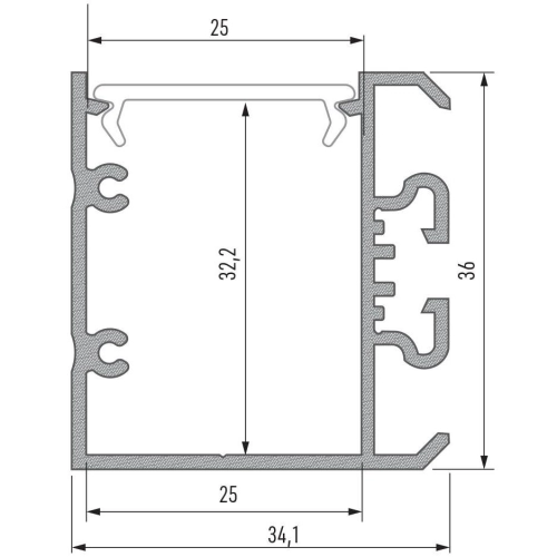 PROFIL ALU. LED UNICO CZARNY 2M