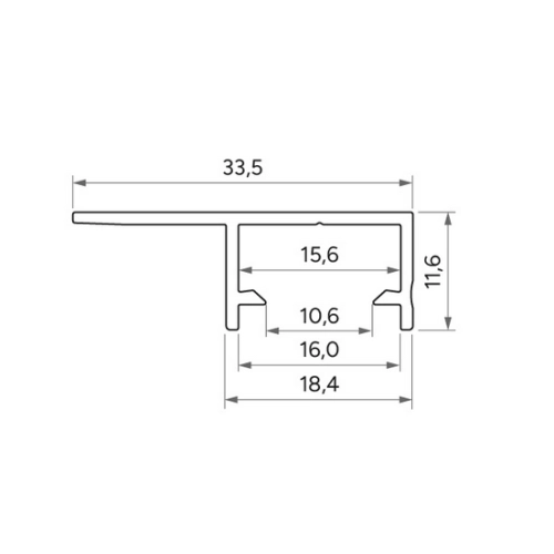 PROFIL ALU. LED FINO CZARNY 2M
