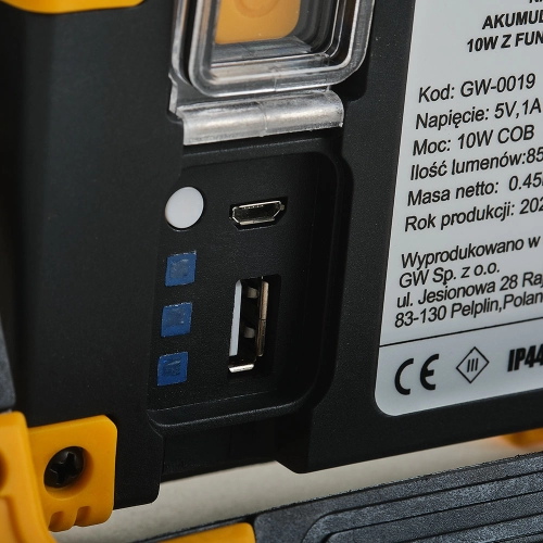 NAŚWIETLACZ LED 10W PRZENOŚNY AKU ORION IP44 3L gw