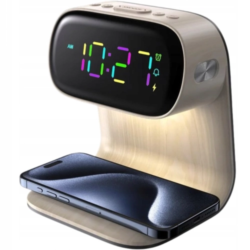 $ LAMPKA LED BUDZIK Z ŁADOWARKĄ 