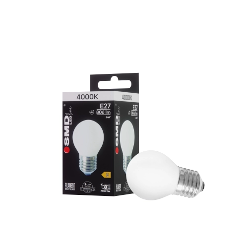 $ ŻARÓWKA E27 LED FILAME 6W NW ML G45 KULKA 4953