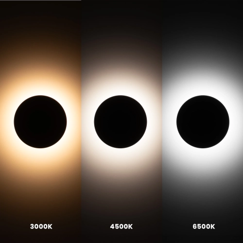 KINKIET DISK LED 9W 3CCT IP65 czarny