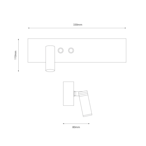 KINKIET RESORT LED 10W+3W 4000K lewy czarny