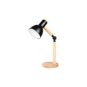 ^LAMPKA BIURKOWA WOODY 1XE27 CZARNA DREWNO 0091